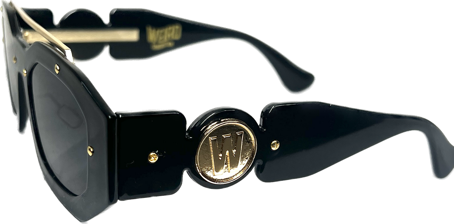 WEIRD GOLD FRAME SUNGLASSES